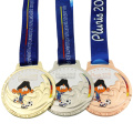 Großhandel billige kundenspezifische Metall-Gold-Silber-Lacrosse-Medaille